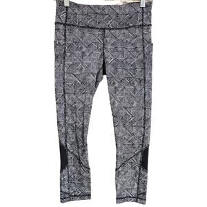 Lululemon Pace Rival Crop (19") Power Luxtreme Suited Jacquard Black White